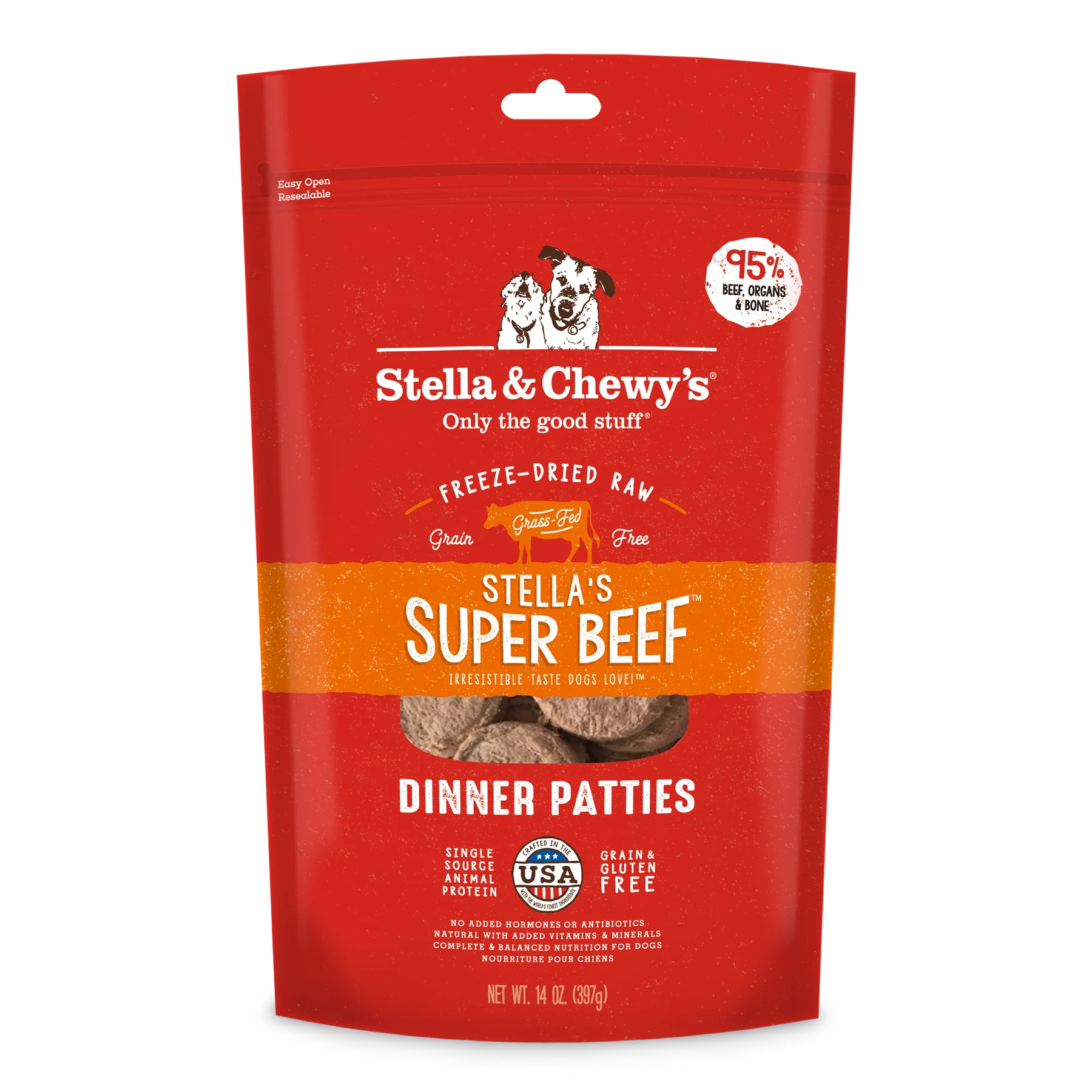 STELLA & CHEWY'S® Stella's Super Beef Recipe Freeze-Dried Raw Dinner Patties For Dogs 25 oz STELLA & CHEWY'S®
