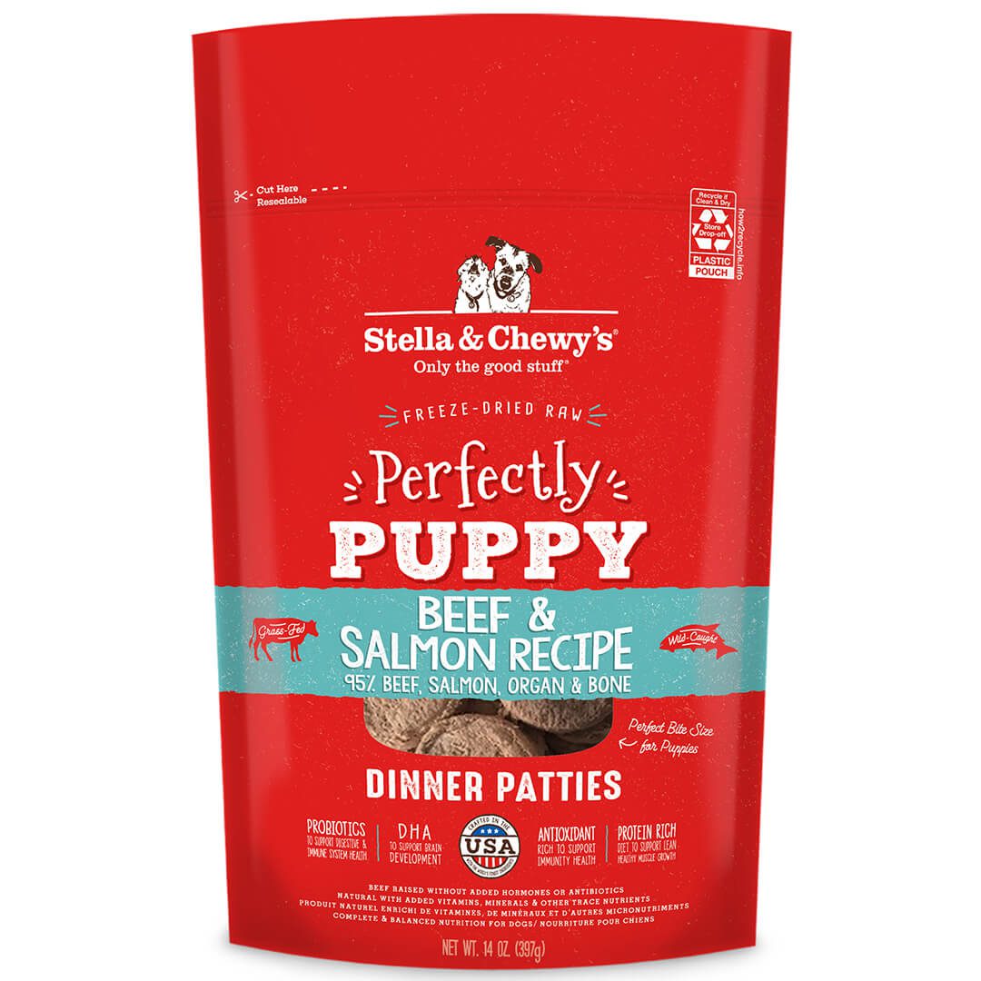 STELLA & CHEWY'S® Perfectly Puppy Beef & Salmon Dinner Patties Freeze-Dried Raw Dog Food 14 oz STELLA & CHEWY'S®