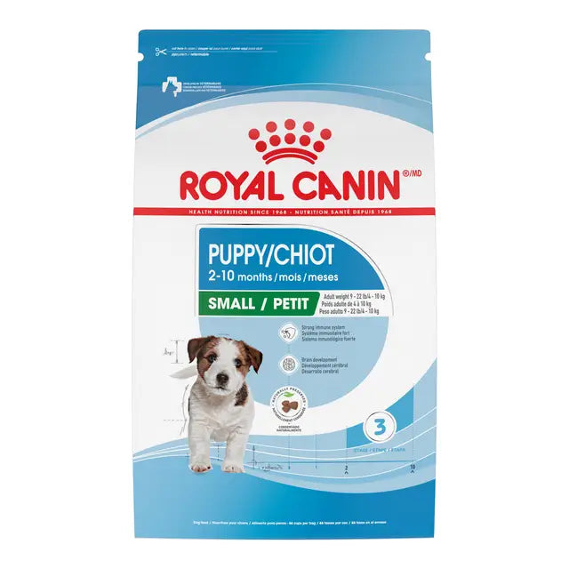 Royal Canin Puppy food package on a white background