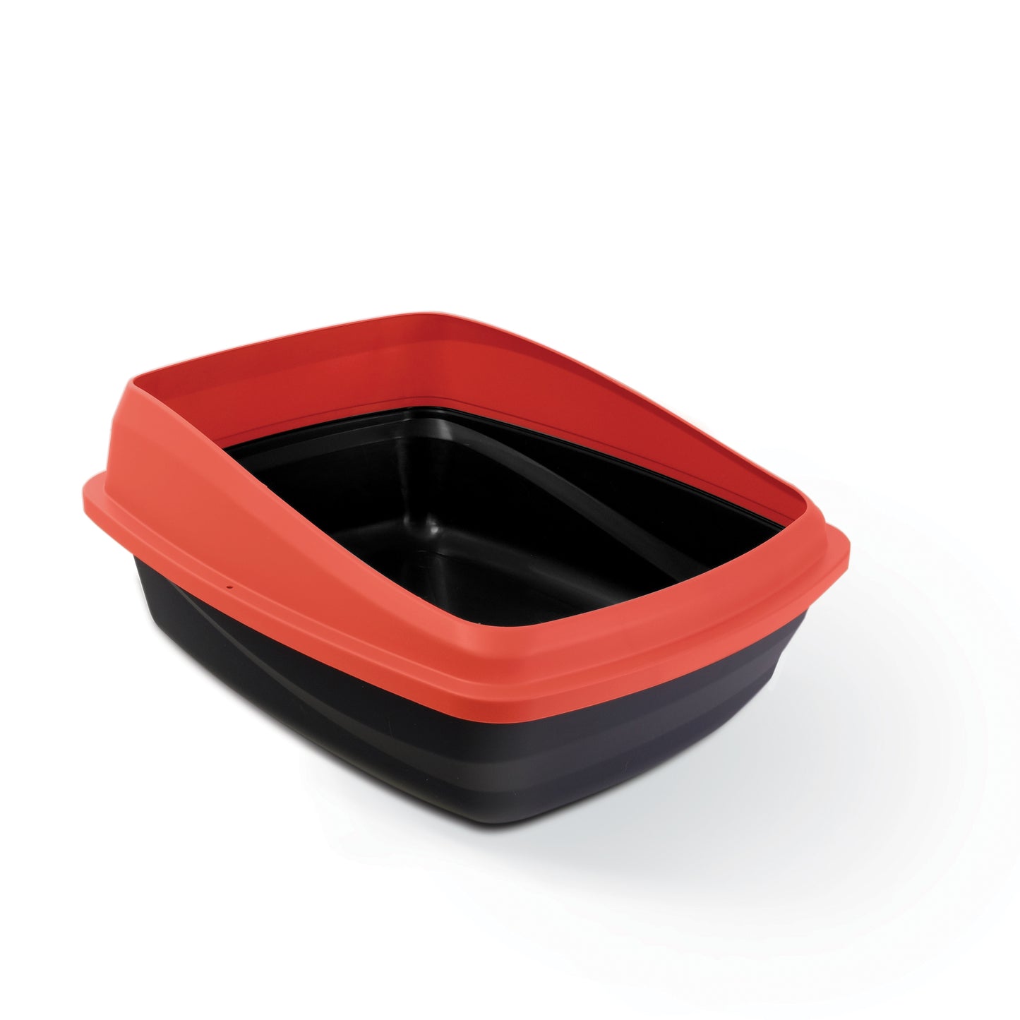 Catit Cat Pan with Removable Rim - Red & Charcoal - Shop Peluche