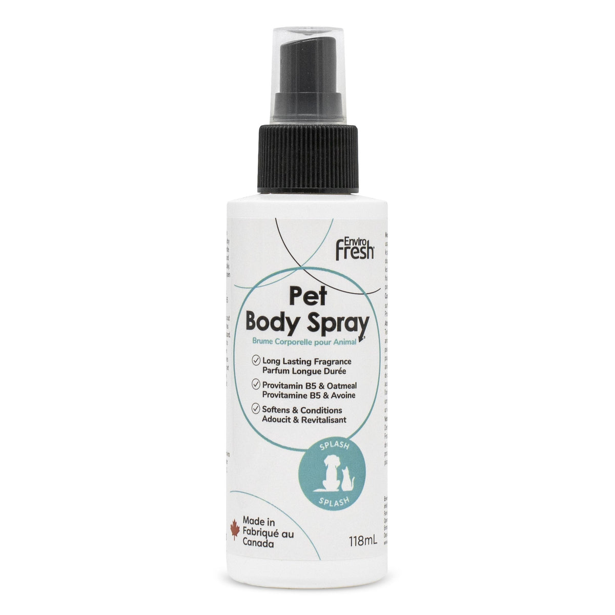 Envirofresh Pet Body Spray, Provitamin B5 & Oatmeal - Splash 118ml
