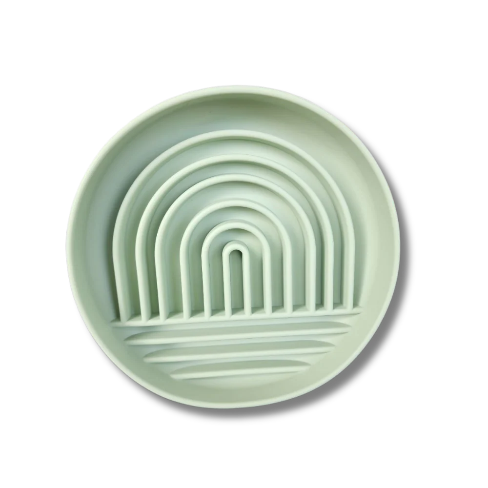 two-in-one slowfeeder bowl and lickmat. Since it fits up to 2 cups of food green