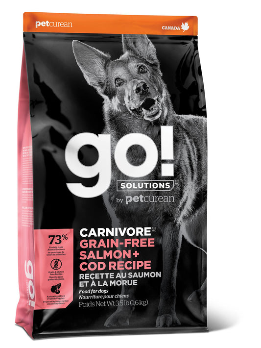 Petcurean Go! Carnivore Grain Free Salmon + Cod Recipe For Dog 3.5 Lbs Go! Solutions