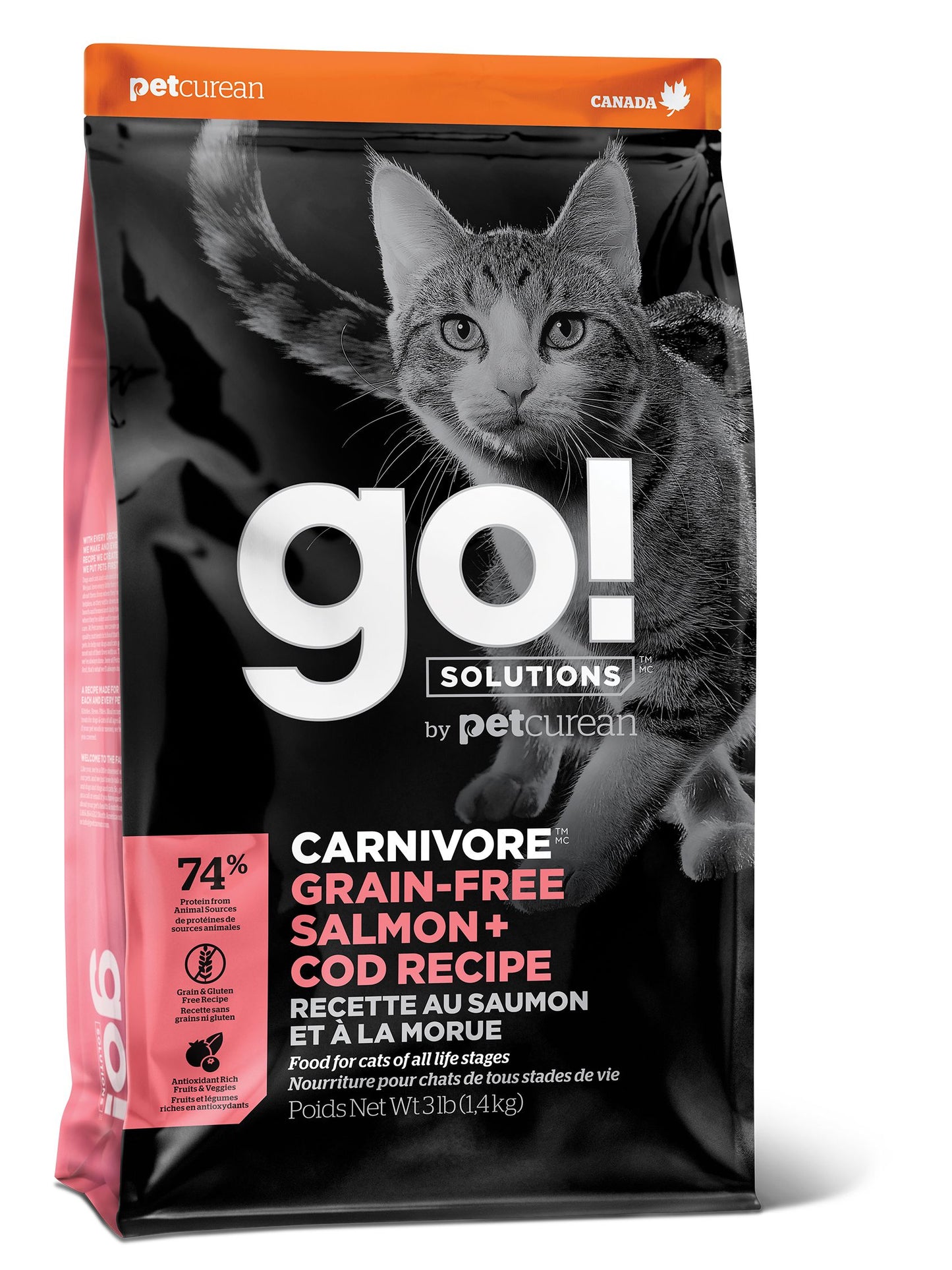 Petcurean Go! Carnivore Grain Free Salmon + Cod Recipe For Cat Go! Solutions