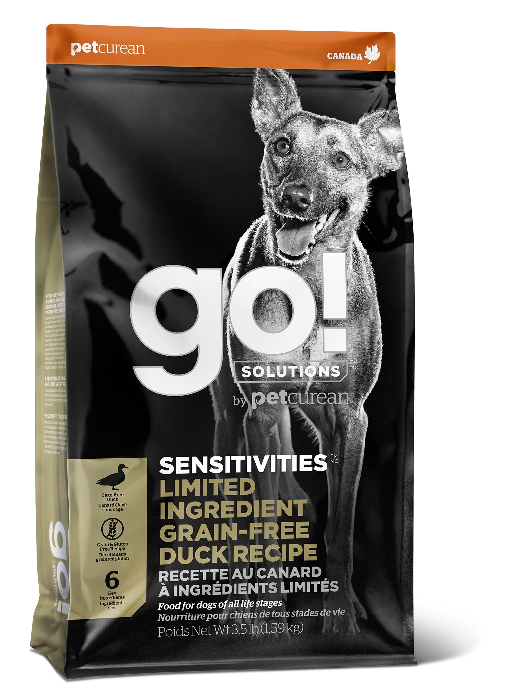 Petcurean Go! Sensitivities Lid Grain Free Duck Recipe For Dog Go! Solutions