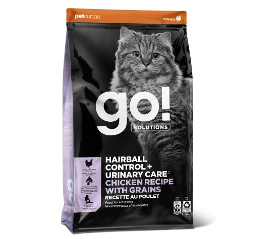 Petcurean Go! Hairball Control + Urinary Care Chicken Recipe With Grains For Cat Go! Solutions