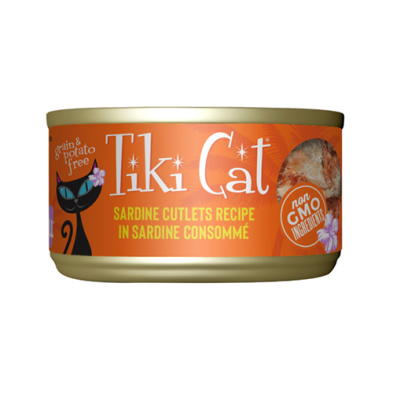 Tiki Cat® Grill™ Sardine Cutlets Recipe in Sardine Consommé Wet Cat Food 2.8 oz Tiki Cat