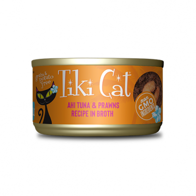 Tiki Cat® Ahi Tuna & Prawns Recipe in Broth Wet Cat Food 2.8 oz Tiki Cat