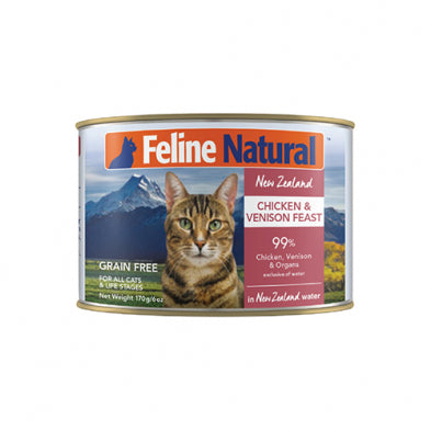 Feline Natural™ New Zealand Chicken & Venison Feast in New Zealand Water Grain Free Wet Cat Food 6 oz Feline Natural