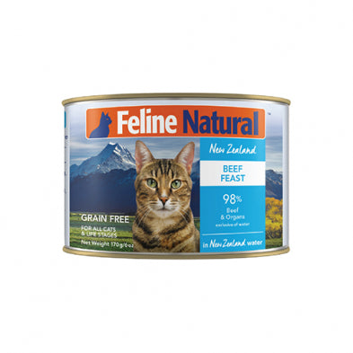 Feline Natural™ New Zealand Beef Feast in New Zealand Water Grain Free Wet Cat Food 6 oz Feline Natural