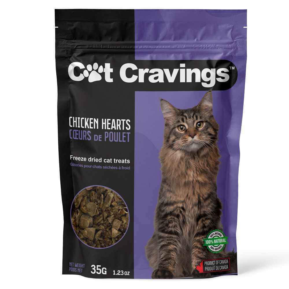 Cat Cravings ® Freeze Dried Chicken Hearts 35 gm Cat Treat - Shop Peluche