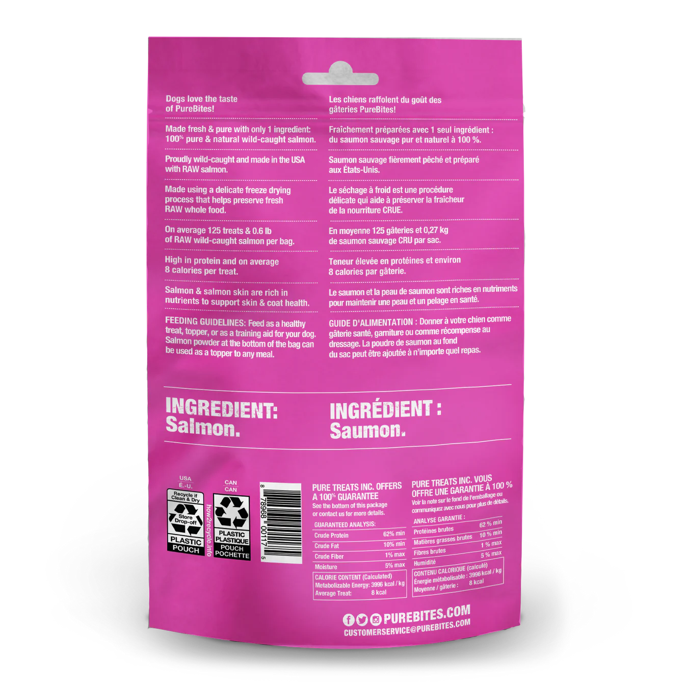 Friandises lyophilisées au saumon PureBites® pour chiens 70 g