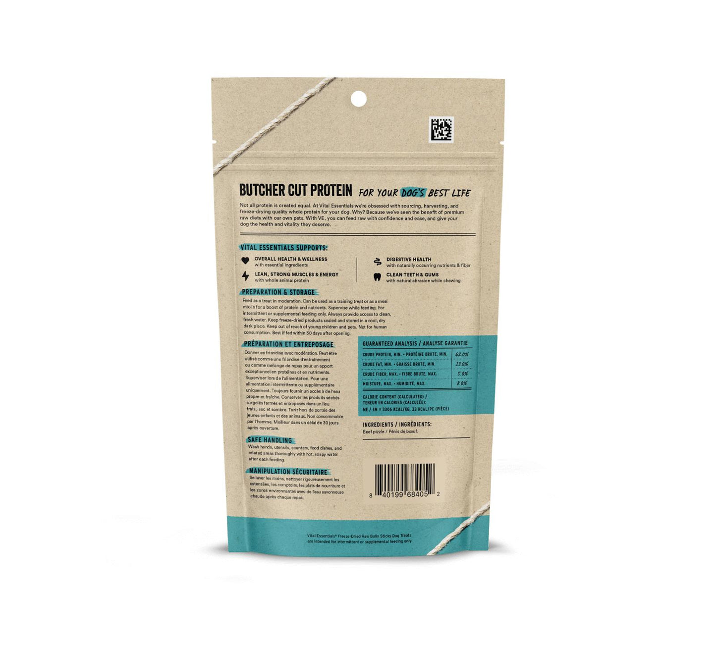 VITAL ESSENTIALS® FREEZE-DRIED BULLY STICKS DOG TREATS 1.4 OZ - Shop Peluche