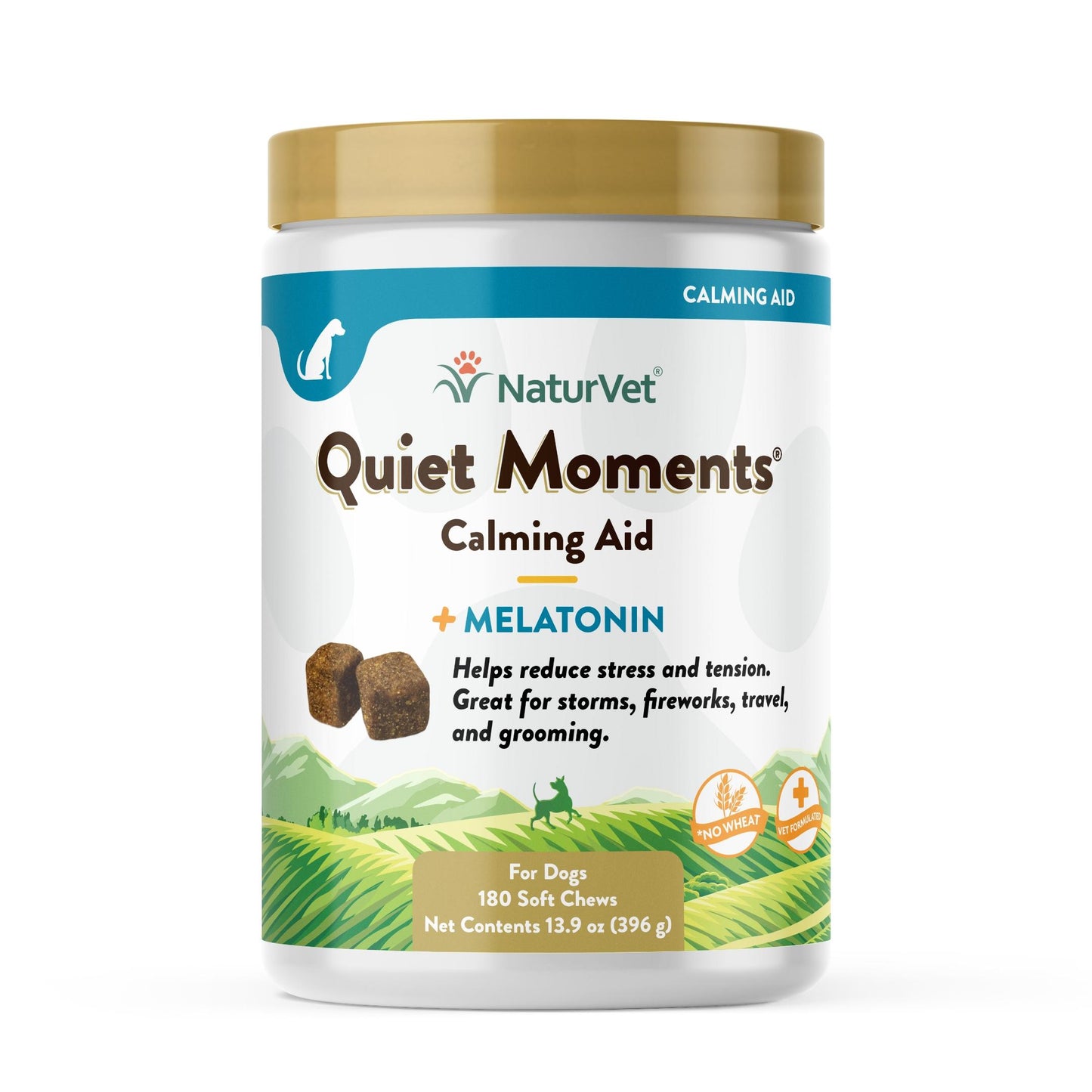 NaturVet® Quiet Moments® Calming Aid Plus Melatonin (60ct) Soft Chews for Dogs
