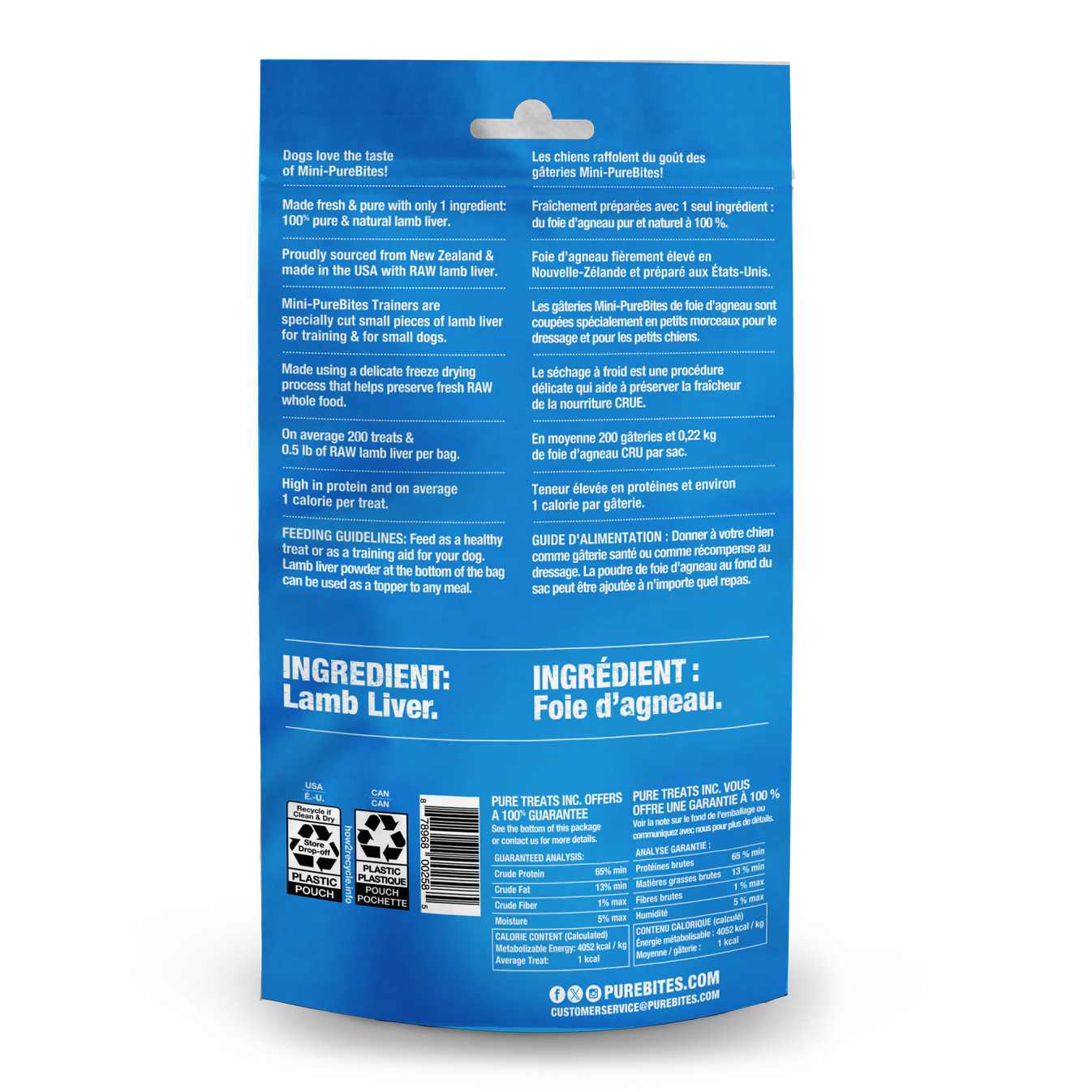 Mini-PureBites® Trainers Foie d'agneau 68 g