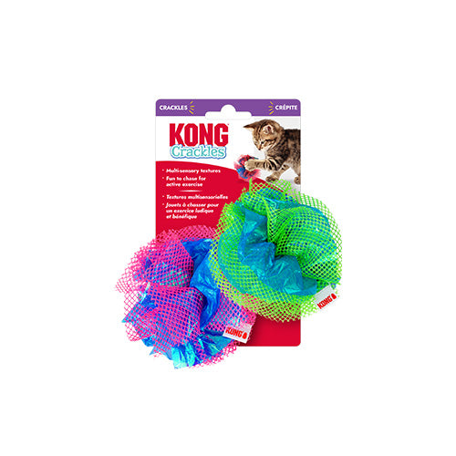 Kong® Crackles Fluff Balls Assorted Cat Toy (2 Pack)