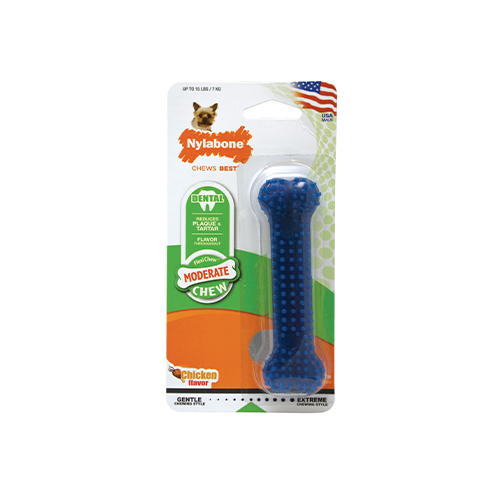 Nylabone dog chew toy packaging on a white background