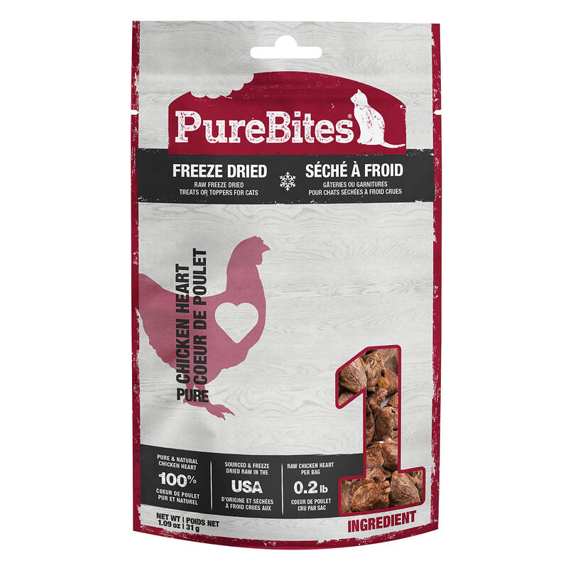 PUREBITES® CHICKEN HEART FREEZE DRIED CAT TREAT 31GM