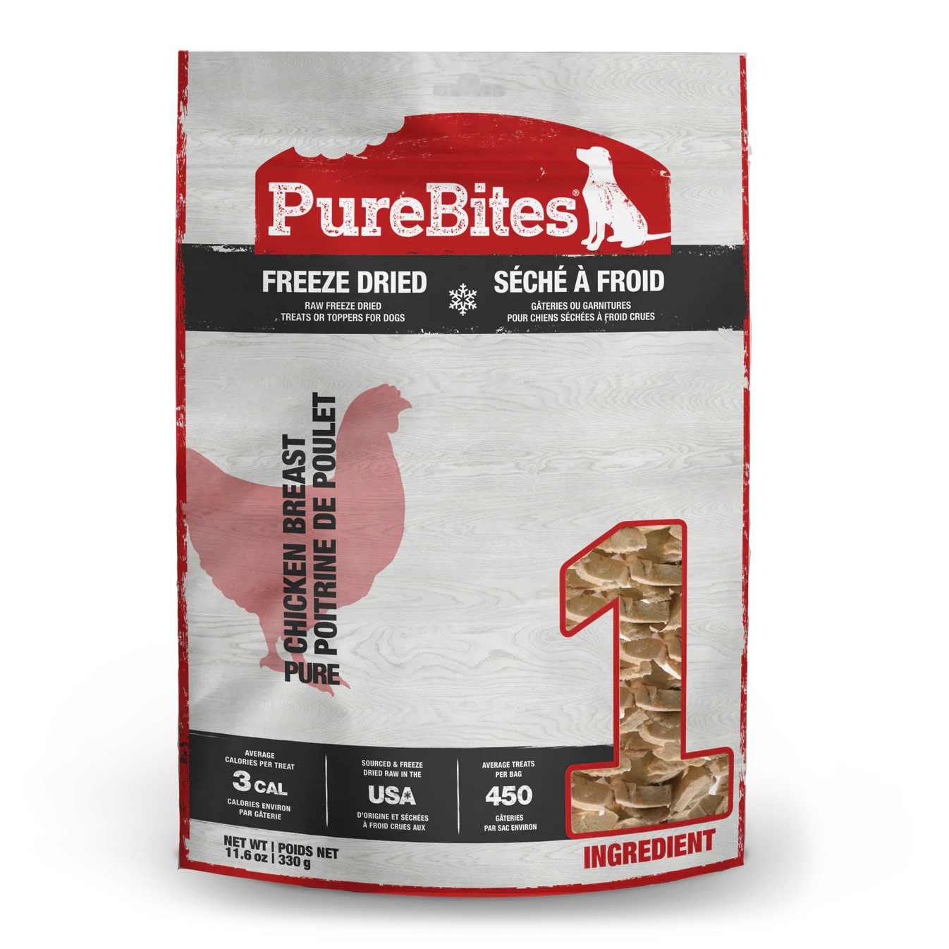 Friandise lyophilisée pour chien à base de poitrine de poulet PureBites®