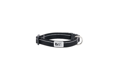 RCPETS Black dog collar with a brand logo on a white background