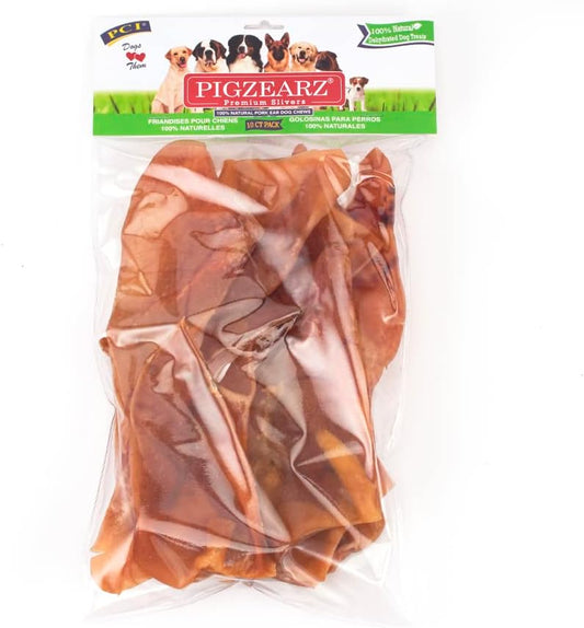Packaged dog treats with Pigearz branding on a white background
