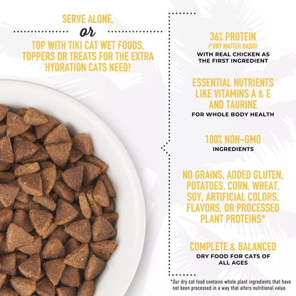 Tiki Cat® Born Carnivore® Indoor Health Chicken & Turkey Meal Recipe Dry Cat Food 6lb