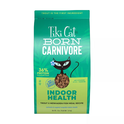Nourriture sèche pour chats Tiki Cat® Born Carnivore® Indoor Health à base de truite et de poisson menhaden, 3 lb
