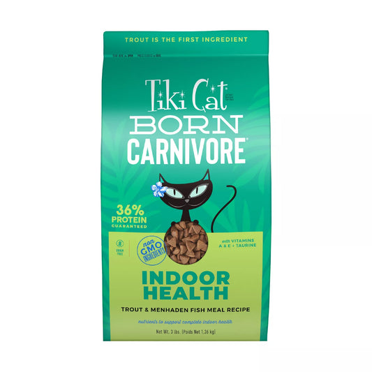 Tiki Cat® Born Carnivore® Indoor Health Trout & Menhaden Fish Meal Recipe Dry Cat Food 3lb