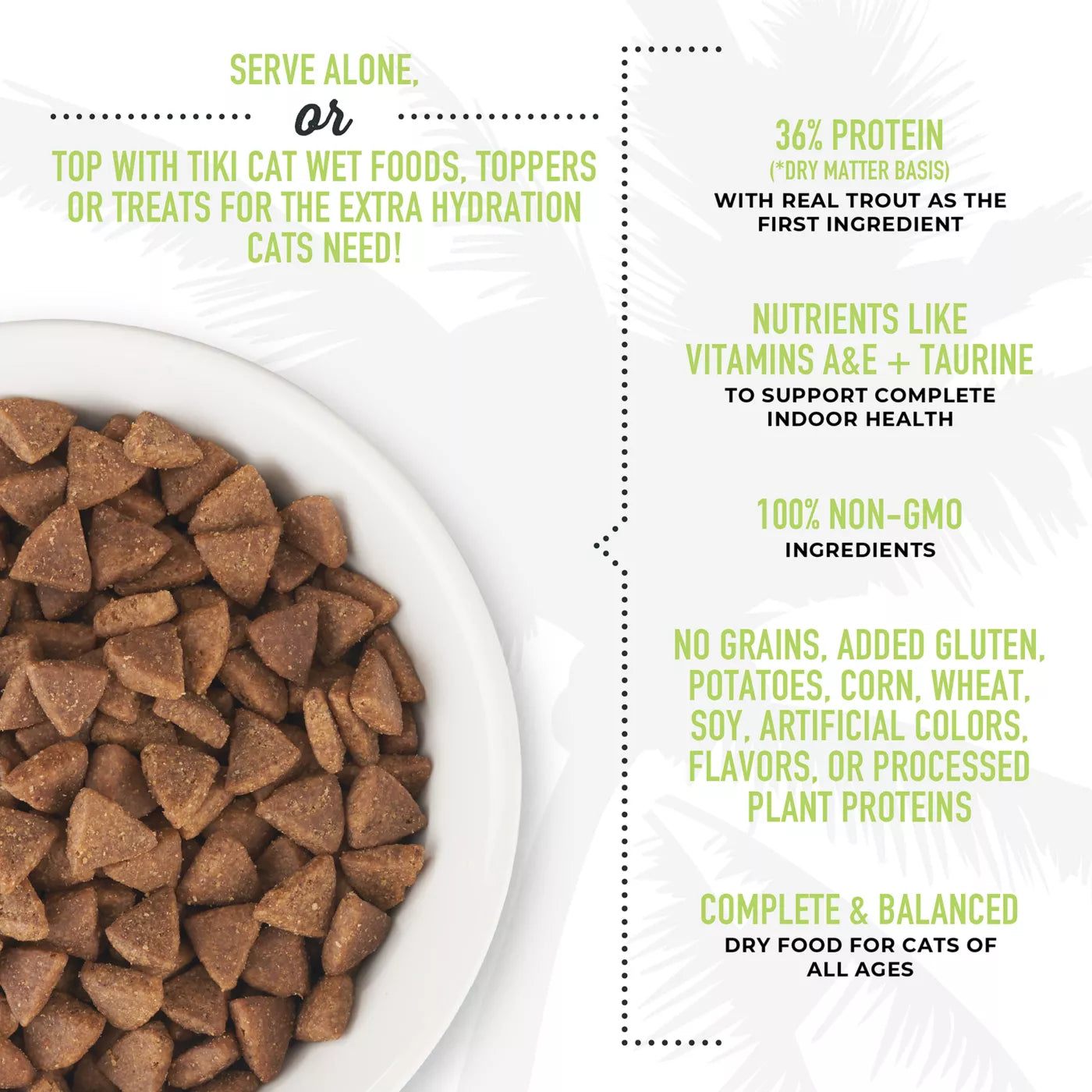 Nourriture sèche pour chats Tiki Cat® Born Carnivore® Indoor Health à base de truite et de poisson menhaden, 3 lb