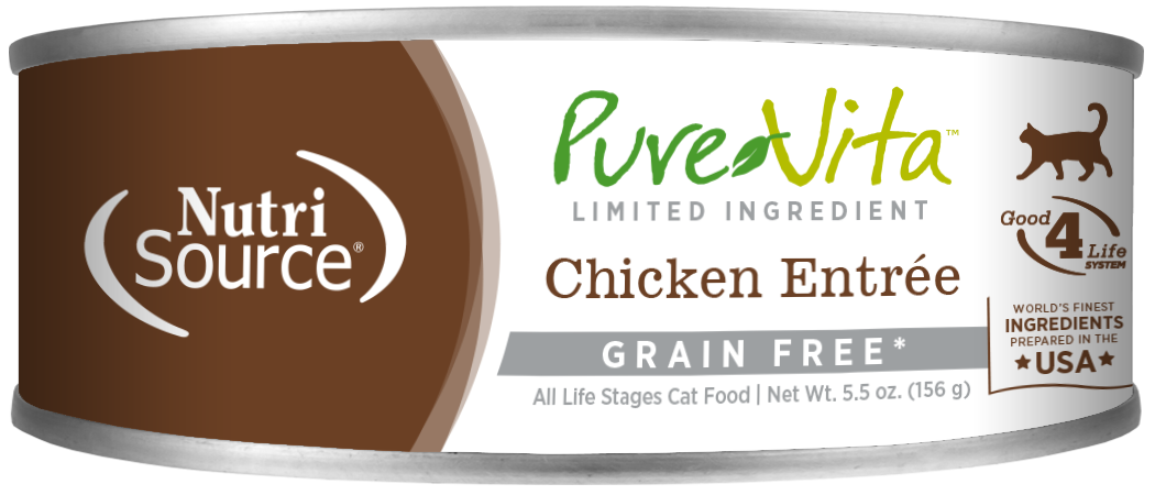Nourriture humide pour chats NutriSource® PureVita™ à ingrédients limités, entrée de poulet, 160 g