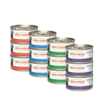 Almo Nature Hqs Complete "variety Pack 1" For Cat - Chicken, Tuna & Mackerel  12x2.5oz