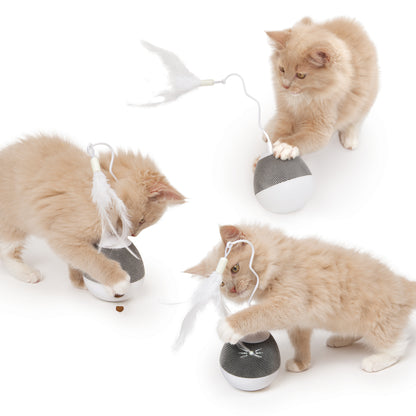 Catit PIXI Spinner Electronic Cat Toy - White & Grey