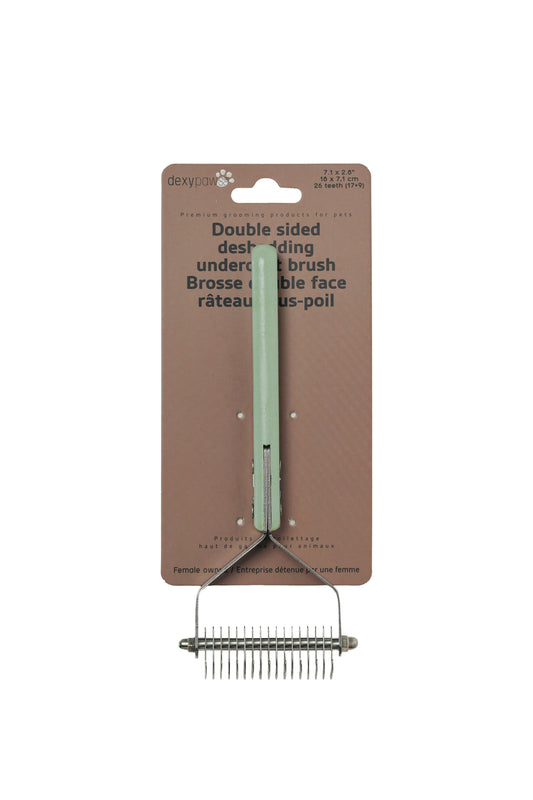 Dexypaws Double-sided Mettalic Deshedding Undercoat Brush