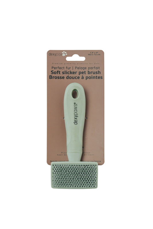Dexypaws Soft Slicker Detangling Brush With Plastic Tips