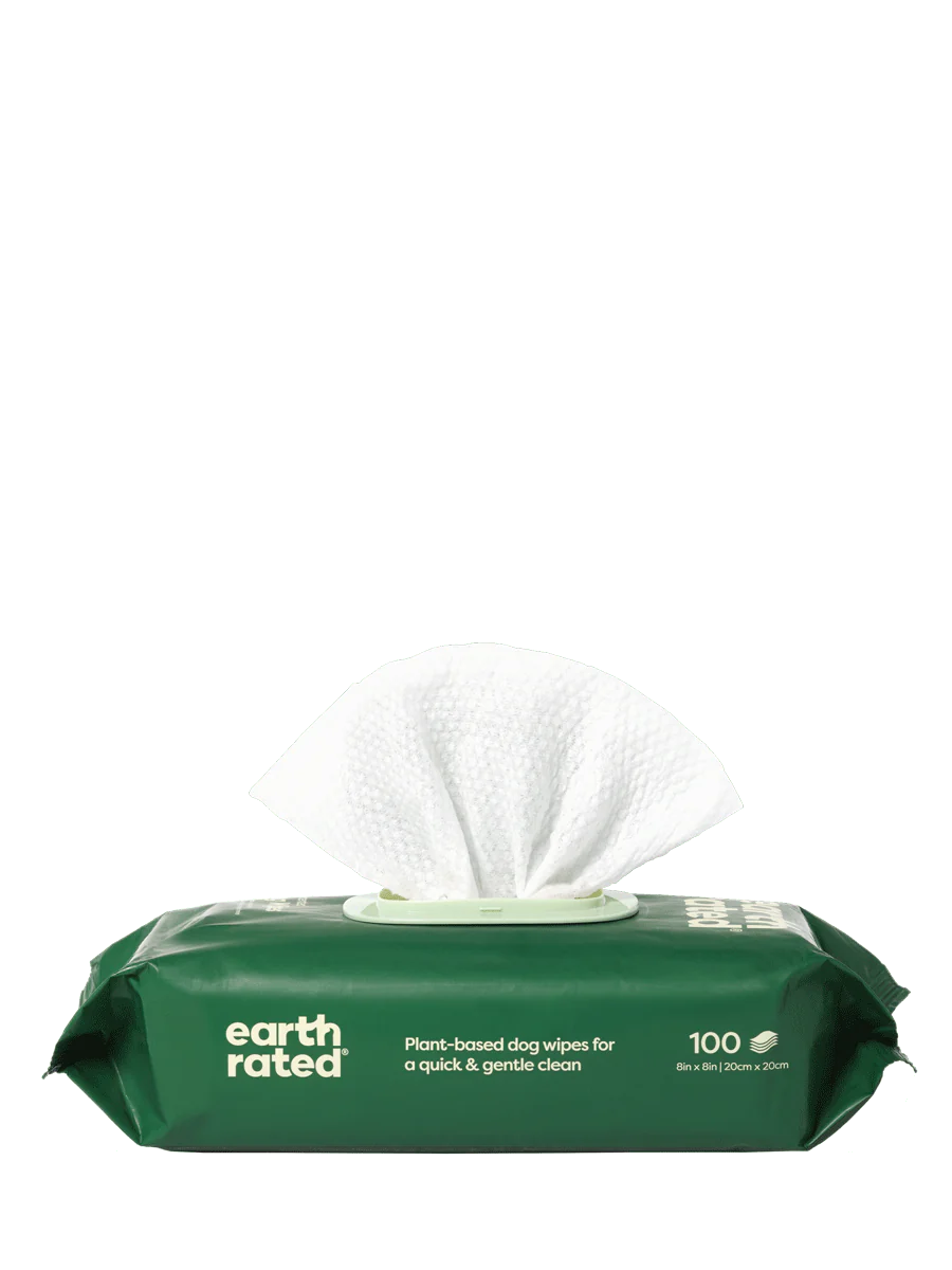 Earth Rated® Certified Compostable Grooming Wipes Unscented (100 ct)