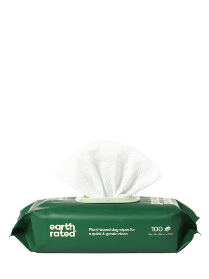 Earth Rated® Certified Compostable Grooming Wipes Unscented (100 ct)