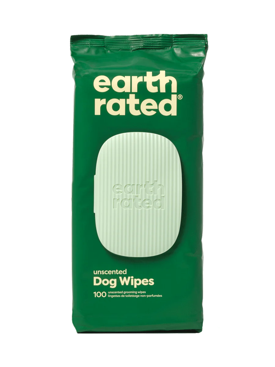 Earth Rated® Certified Compostable Grooming Wipes Unscented (100 ct)