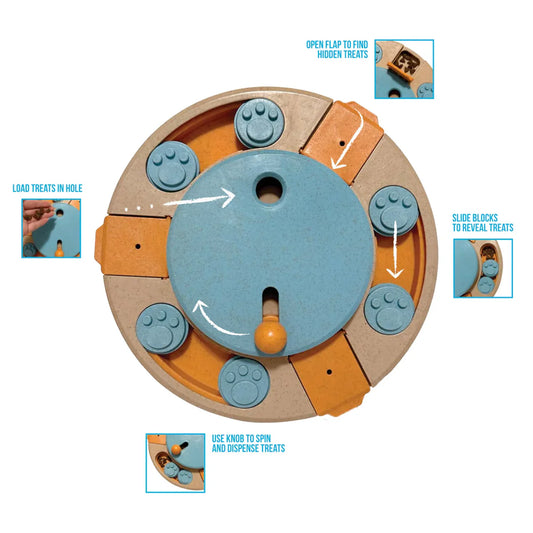 Hide 'n Seek Multi-Play Turntable 10.5" Puzzle Toy for Dogs