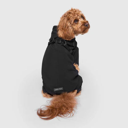 Combinaison de neige noire avec harnais pour chien CANADA POOCH®