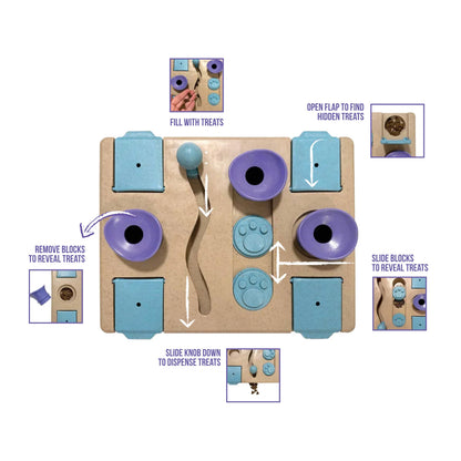 Jouet d'occupation et puzzle multi-jeux Cache-cache pour chien 25 cm