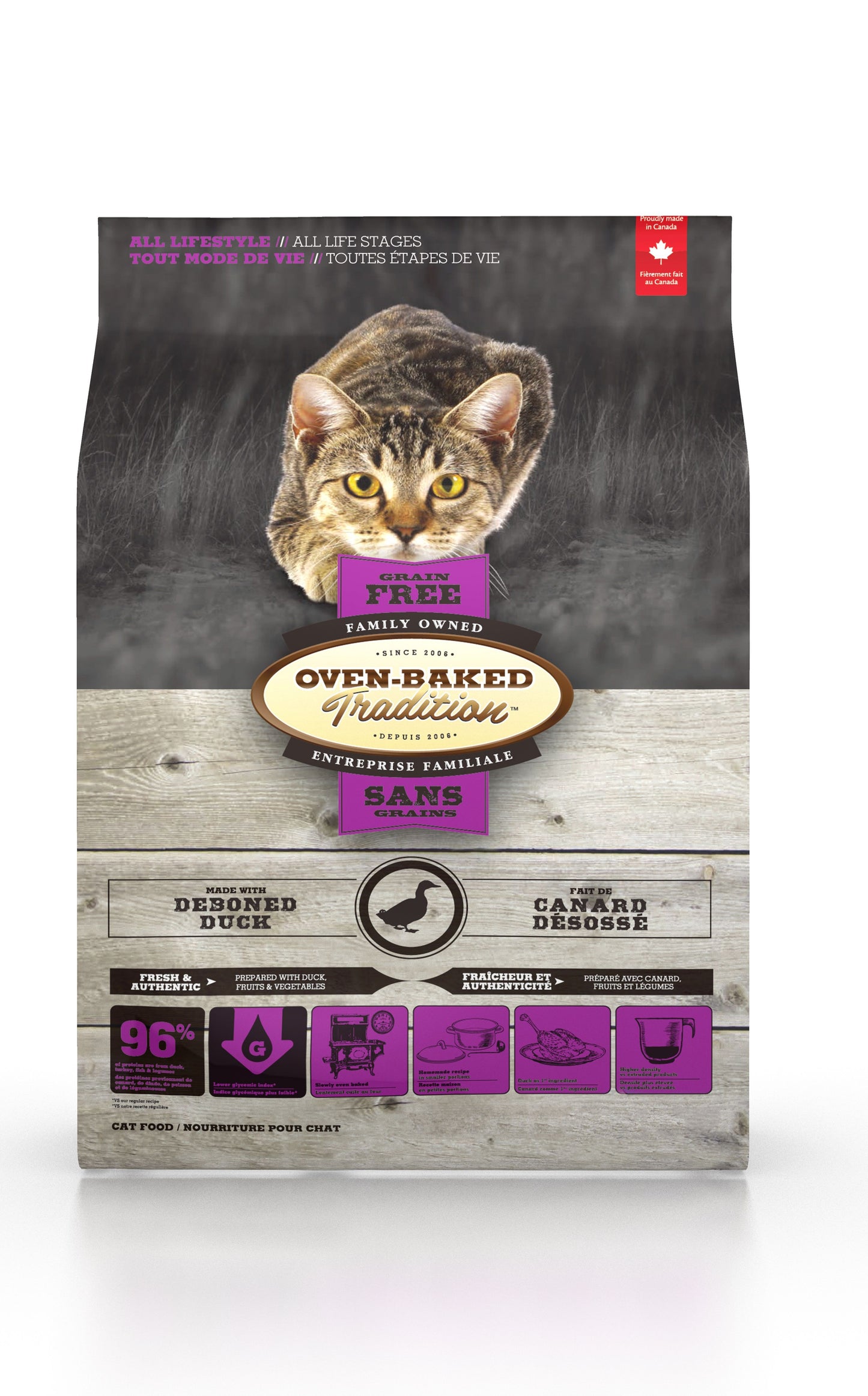 Nourriture pour chat sans céréales Oven-Baked Tradition au canard, 5 lb 