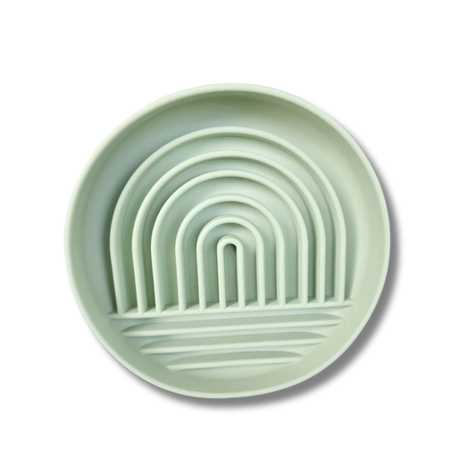 two-in-one slowfeeder bowl and lickmat. Since it fits up to 2 cups of food green