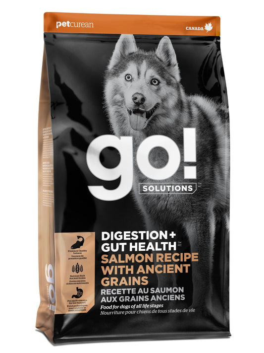 Petcurean Go! Digestion + Gut Health Salmon Recipe With Ancient Grains For Dog Go! Solutions