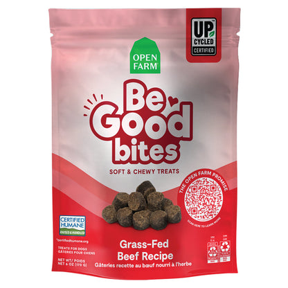 Be Good Bites soft & chewy treats packaging by Open Farm on a white background