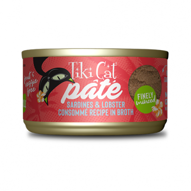Recette de consommé de sardines et de homard Tiki Cat® Grill Pâté en bouillon Nourriture humide pour chats 2,8 oz