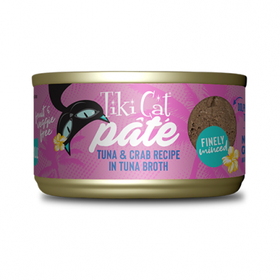TIKI CAT® GRILL PÂTÉ TUNA & CRAB RECIPE IN TUNA BROTH WET CAT FOOD 2.8OZ