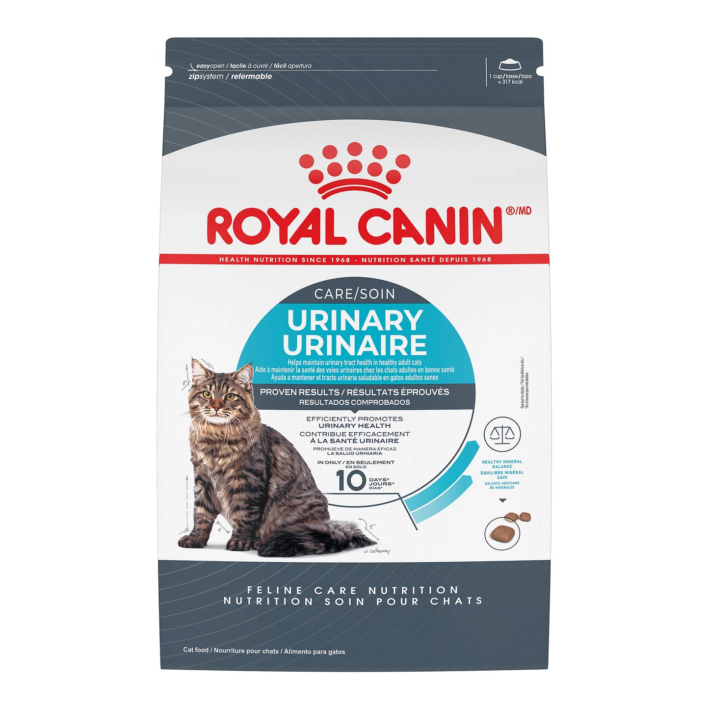 Royal Canin Urinary Care cat food package on a white background
