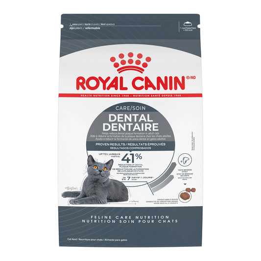 Royal Canin Dental Care cat food package on a white background