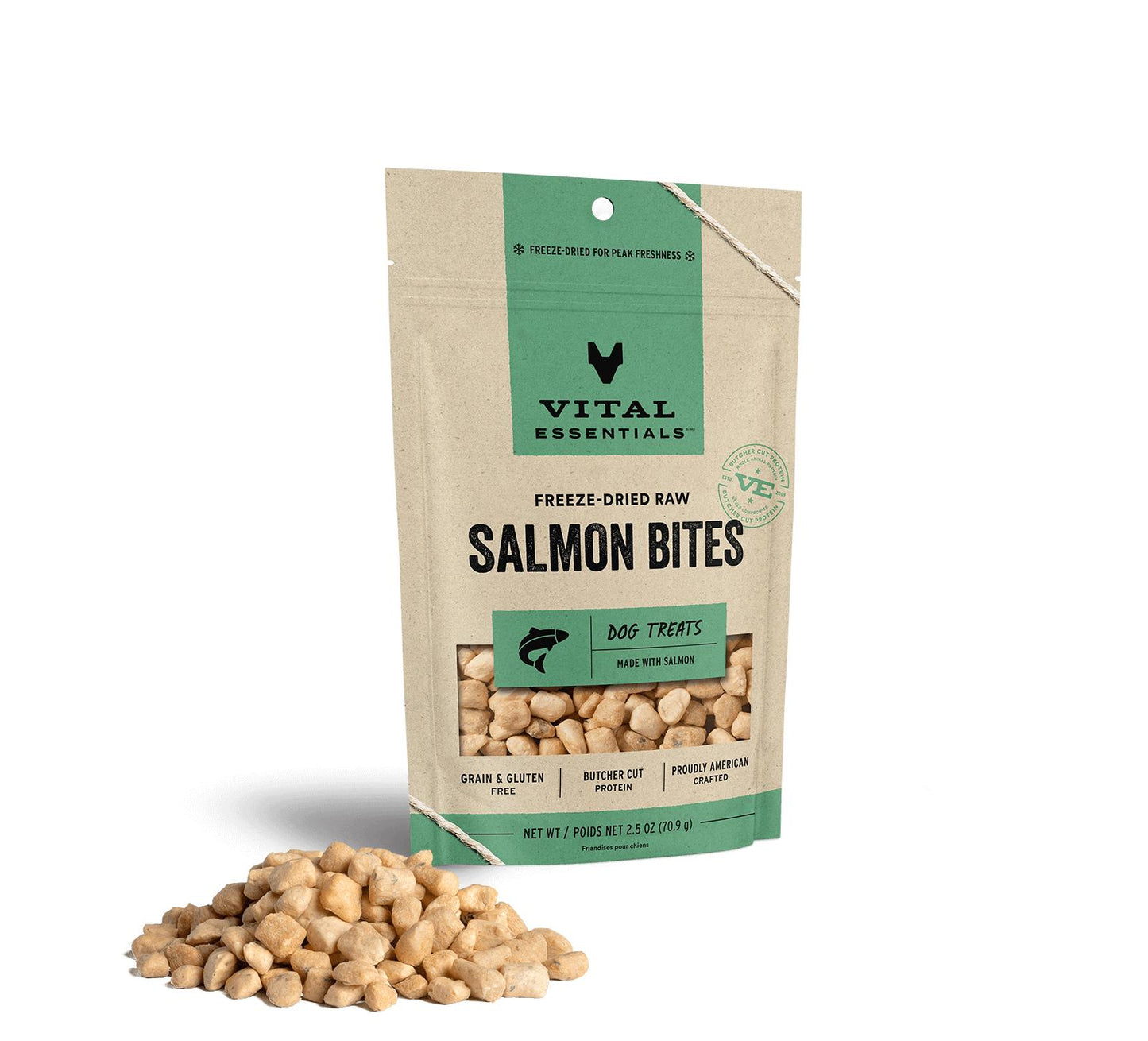 Friandises pour chiens VITAL ESSENTIALS® BOUCHÉES DE SAUMON CRUS LYOPHILISÉS 2,5 OZ
