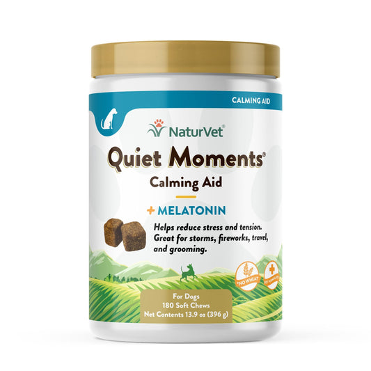 NaturVet® Quiet Moments® Calming Aid Plus Melatonin (60ct) Soft Chews for Dogs